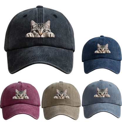 Washed Cotton Denim 3D Print Baseball Cap