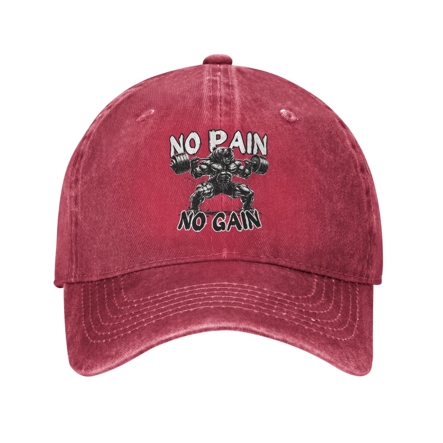 No Pain No Gain Washed Baseball Cap