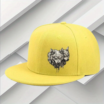 Three Headed Fierce Wolf Graphic Snapback Cap