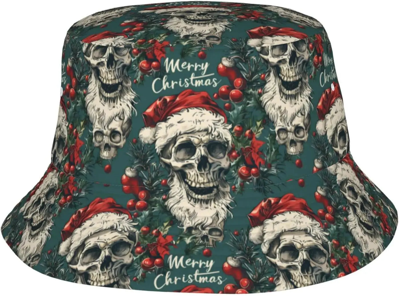 Retro Christmas Poster Print Bucket Hat