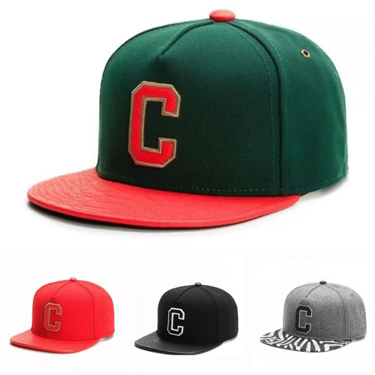 C Letter Embroidered Snapback Cap