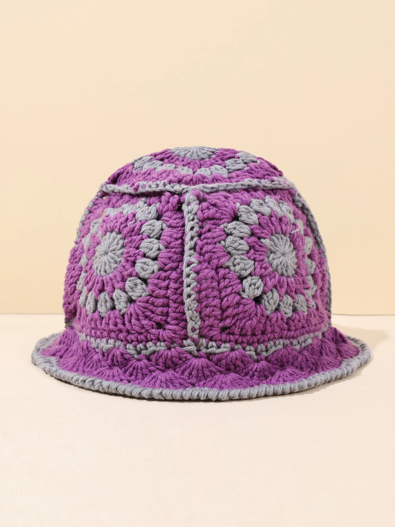 Handmade Vintage Geometric Crochet Bucket Hat