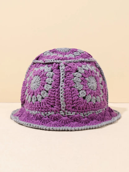Handmade Vintage Geometric Crochet Bucket Hat