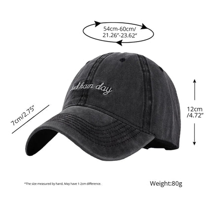 Bad Hair Day Letter Embroidery Washed Baseball Cap