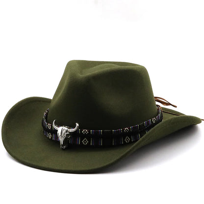 Retro Western Wool Jazz Style Bucket Hat