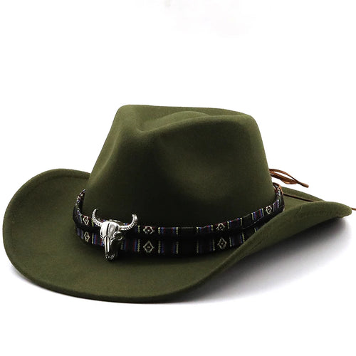 Retro Western Wool Jazz Style Bucket Hat