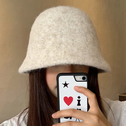 Retro Dome Wool Felt Bucket Hat