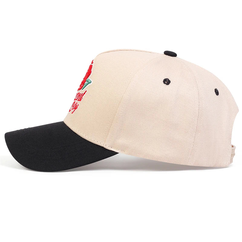Unisex Rose Letter Embroidery Baseball Caps