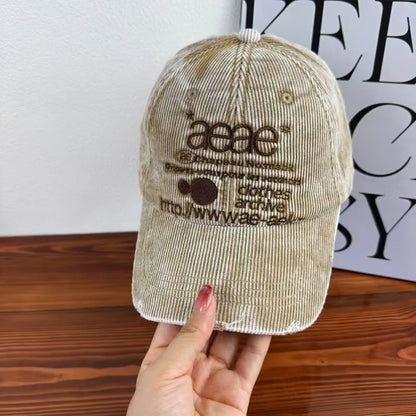 Korean Vintage Camouflage Letter Embroidered Snapback Baseball Hat