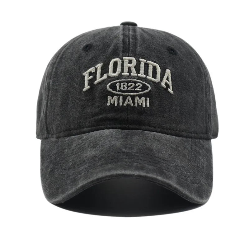 Vintage Washed Florida Embroidery Baseball Cap