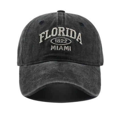 Vintage Washed Florida Embroidery Baseball Cap