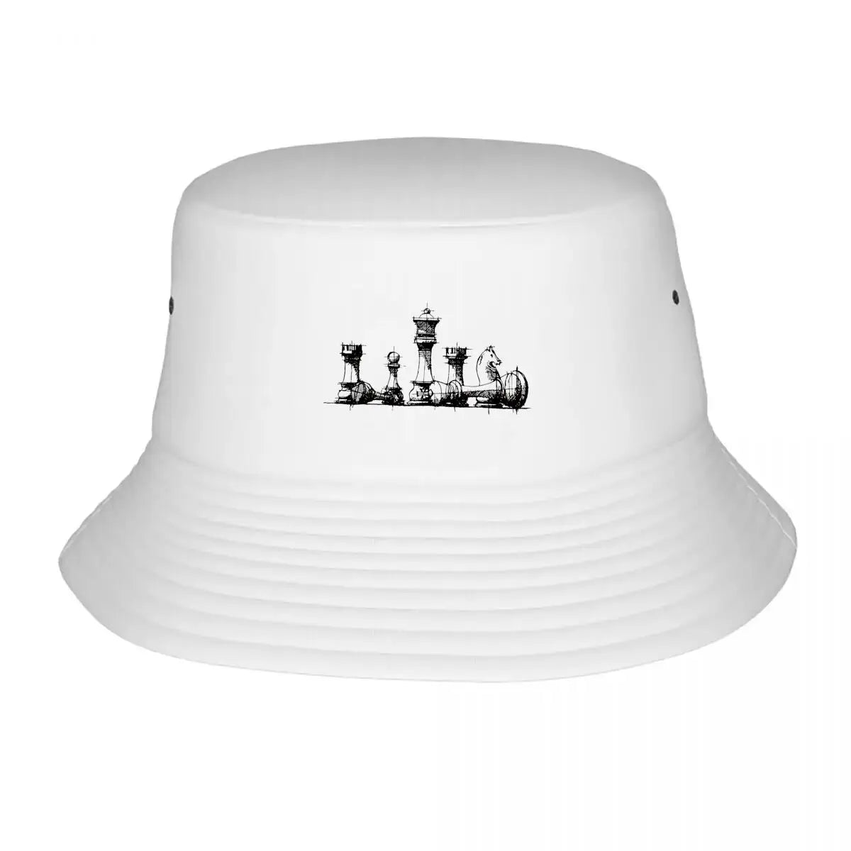 Architectural Chess Pieces Sketch Bucket Hat