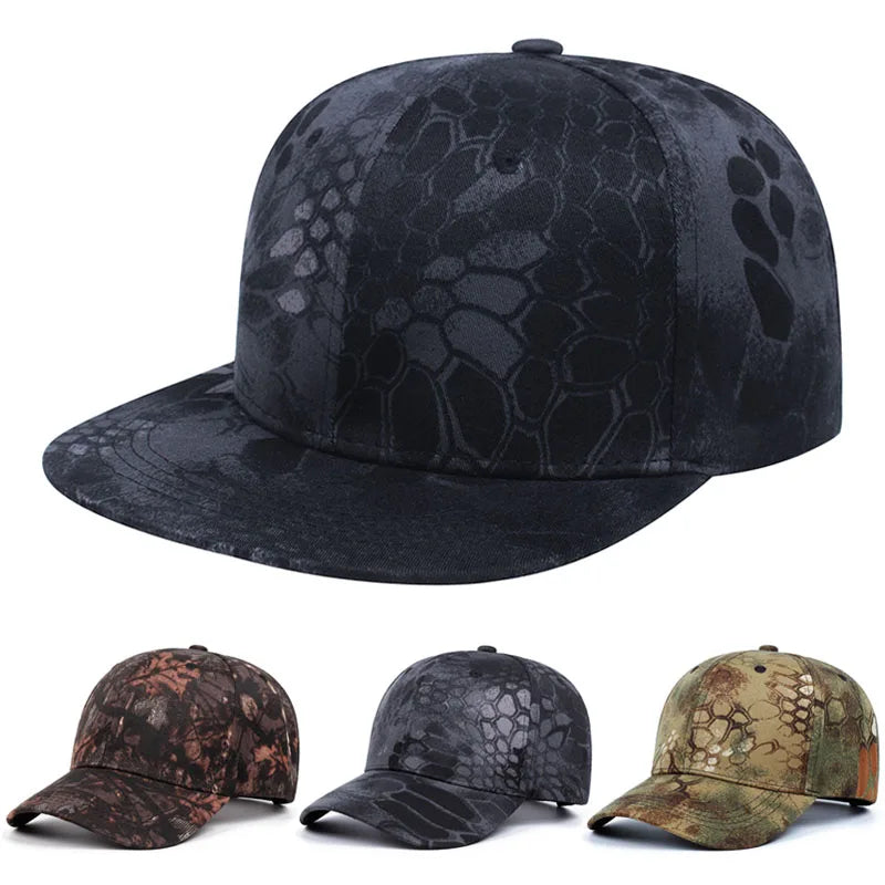 Python Pattern Print Flat Brim Snapback Cap