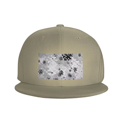 Black White Camouflage Pattern Snapback Cap