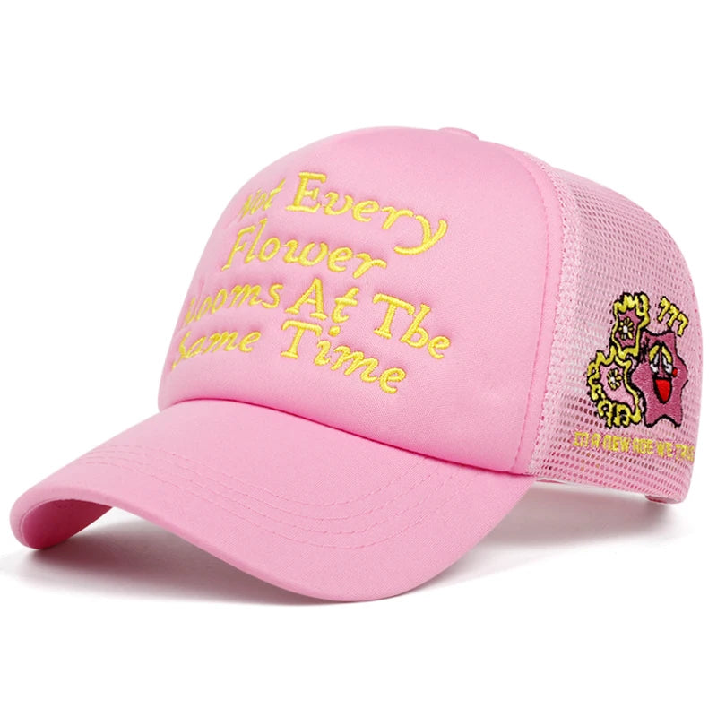 Embroidered Cotton Breathable Mesh Hat