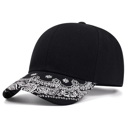 Unisex Paisley Printed Flat Brim Baseball Cap