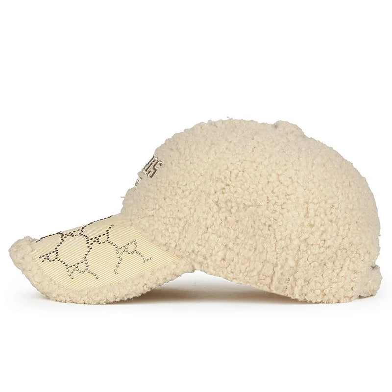 Korean Fleece Curved Brim Baseball Cap
