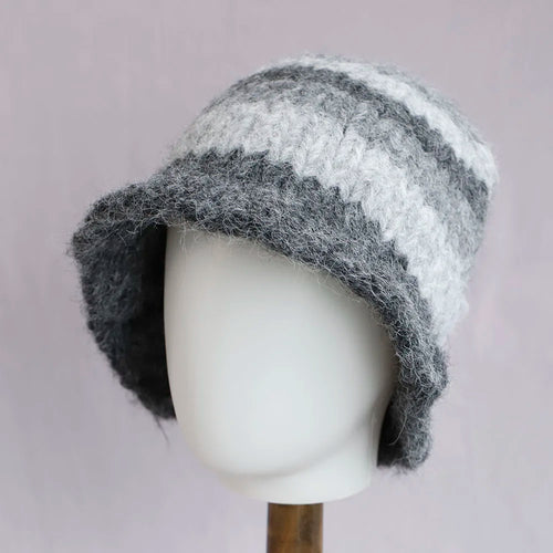 Korean Crochet Flower Winter Bucket Hat