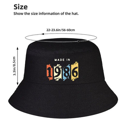 1986 Colorful Text Bucket Hat