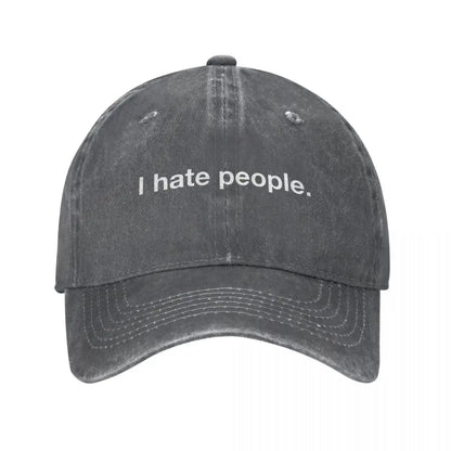 Vintage I Hate People Cotton Baseball Cap