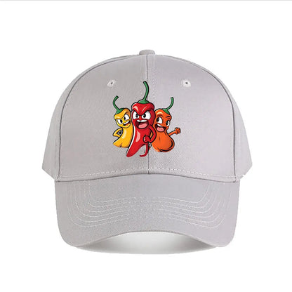 Colorful Cartoon Chili Vinyl Snapback Baseball Cap