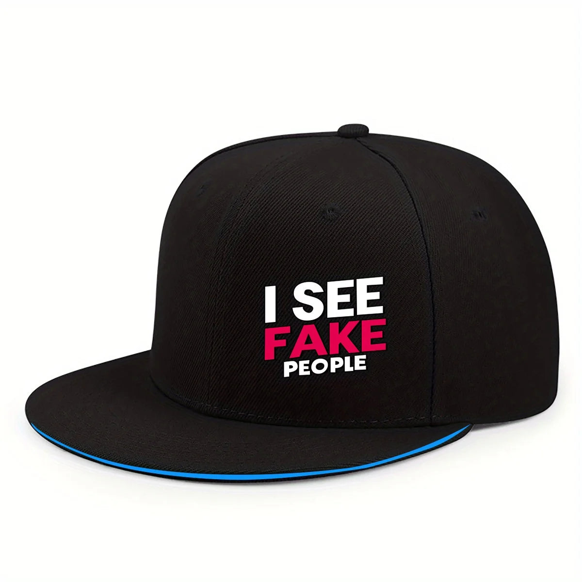 ISEE FAKE PEOPLE Printed Flat Brim Hip Hop Baseball Hat