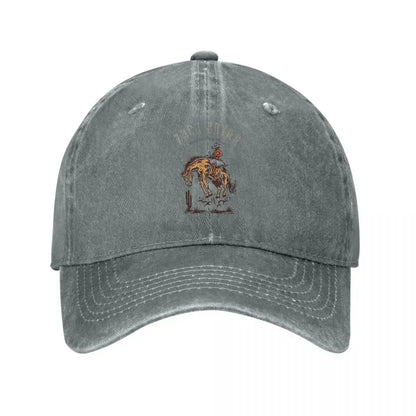 Zach Bryan Retro Distressed Washed Denim Baseball Cap