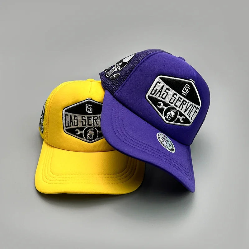 GAS Letter Embroidery Mesh Baseball Cap
