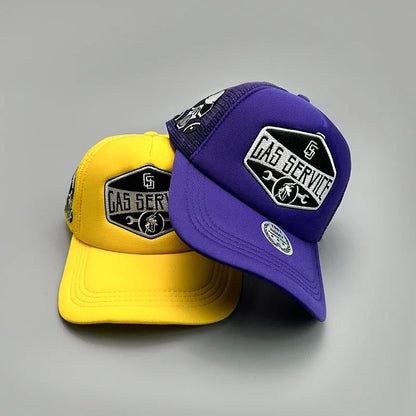GAS Letter Embroidery Mesh Baseball Cap
