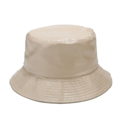 PU Leather Waterproof Bucket Hat Unisex