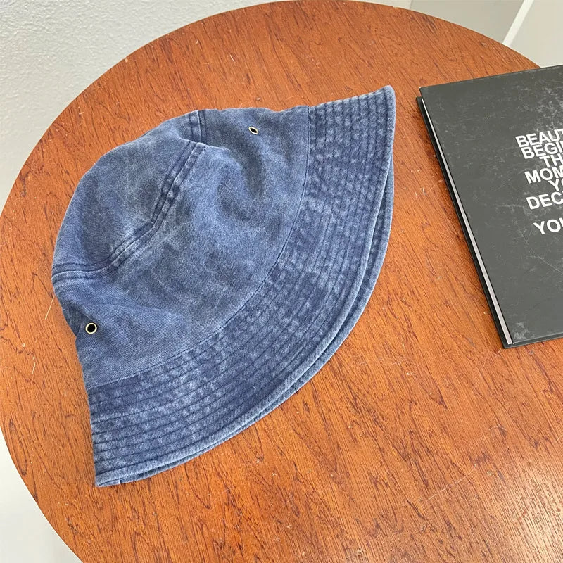 Unisex Washed Denim Bucket Hat
