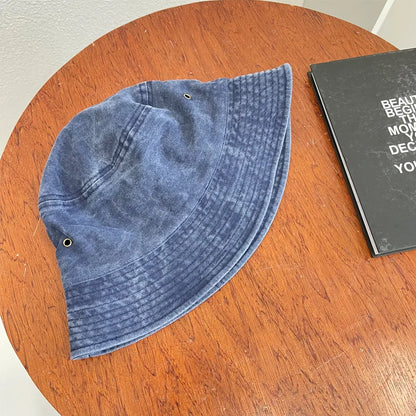 Unisex Washed Denim Bucket Hat