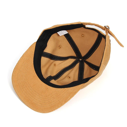 Corduroy 6-Panel Flat Brim Hip Hop Cap