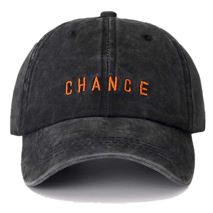 Unisex Washed Cotton Chance Letter Baseball Cap