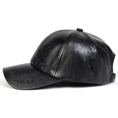 Pentagram PU Leather Baseball Cap