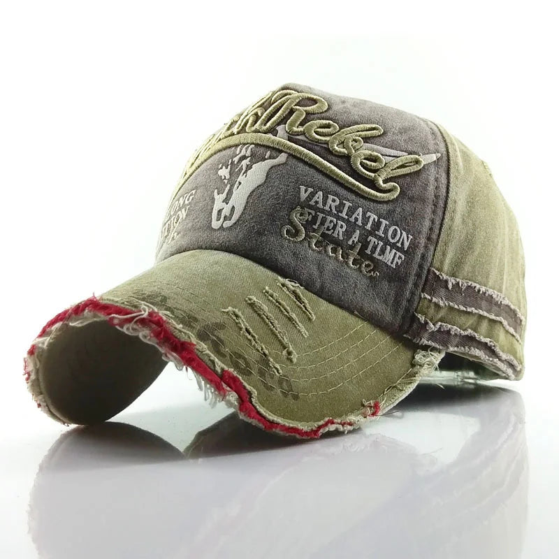 Spring Letter Embroidered Washed Bull Head Baseball Cap