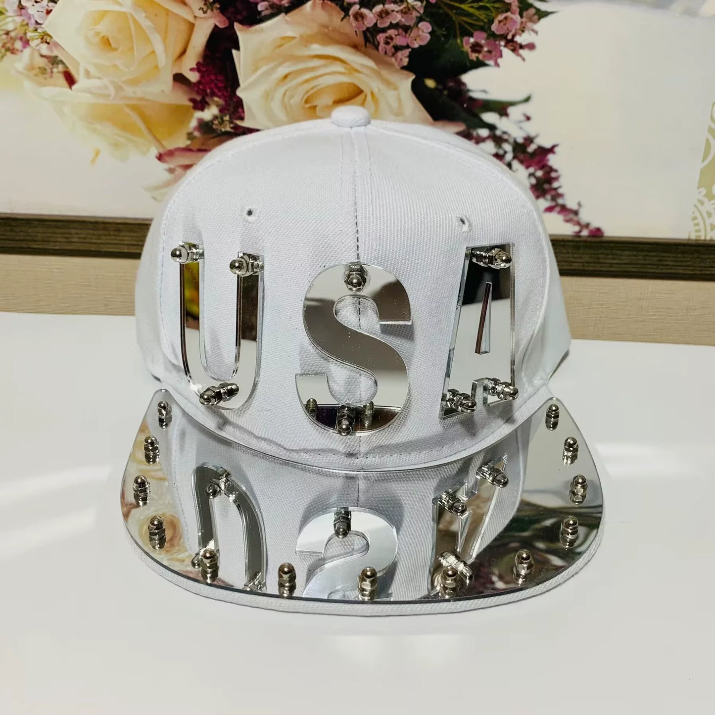 Mirror Letter Hip Hop Snapback Cap