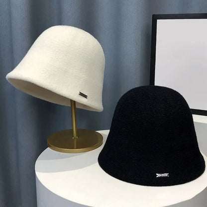 Retro Plush Woolen Warm Bucket Hat