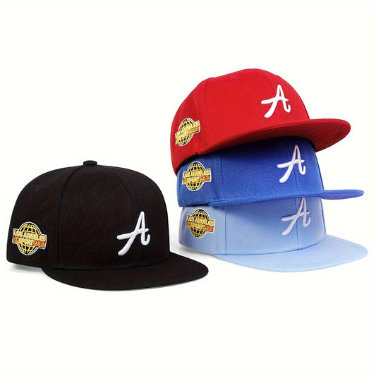 A Letter Embroidery Kids Hip Hop Snapback Cap
