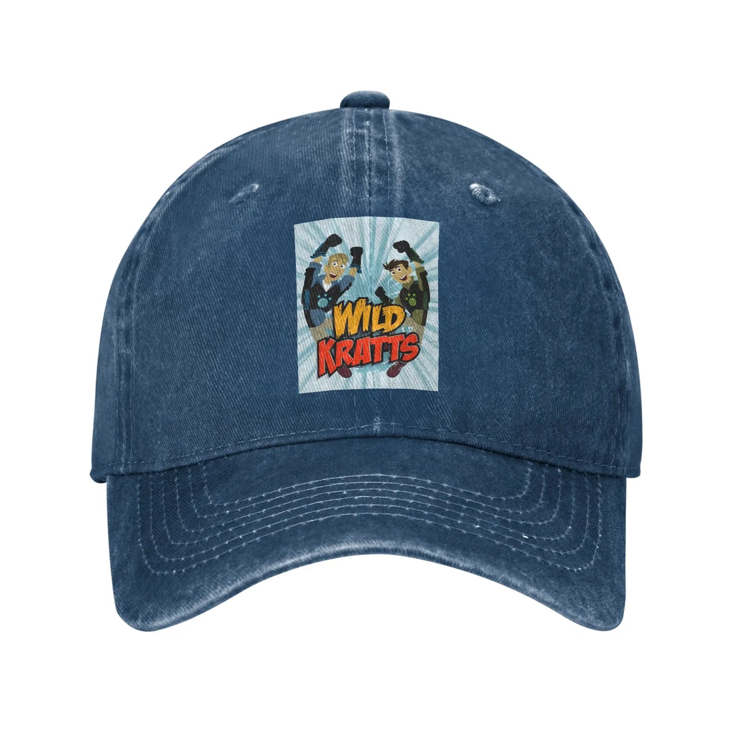 Wild Kratts Pattern Washed Denim Baseball Cap