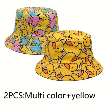 Yellow Duck Reversible Cartoon Bucket Hat