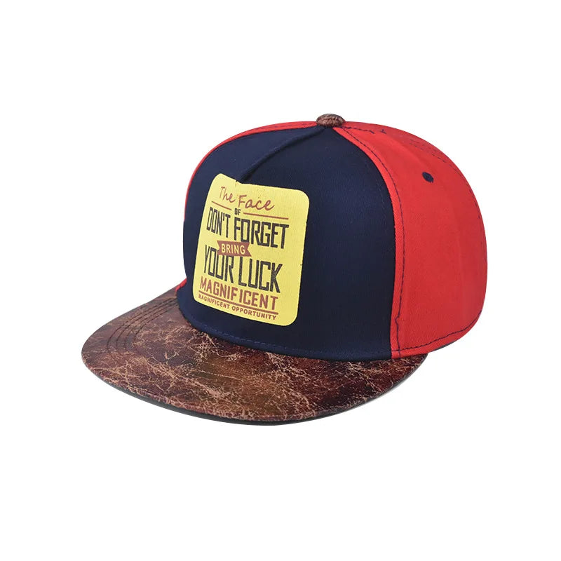 PU Pattern High Quality Flat Brim Snapback Cap