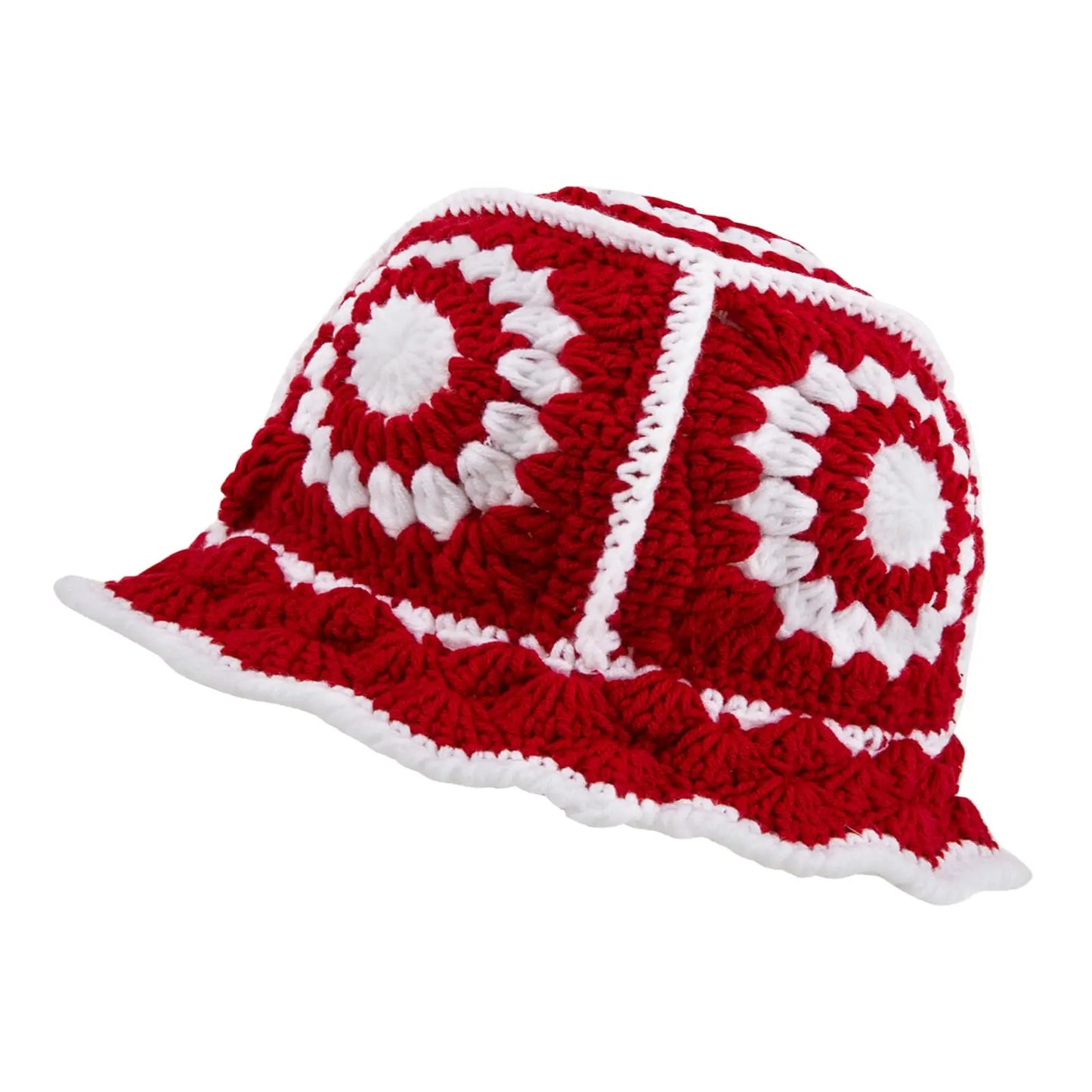 Handmade Crochet Floral Knit Foldable Bucket Hat