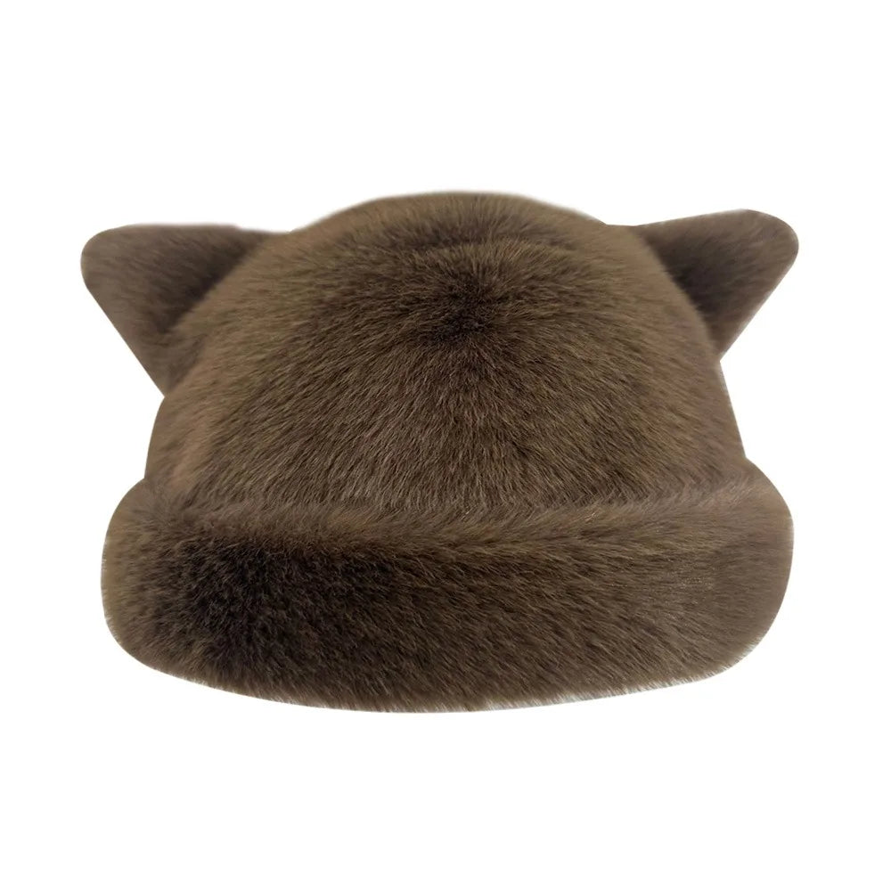 Cute Ears Fluffy Winter Bucket Hat