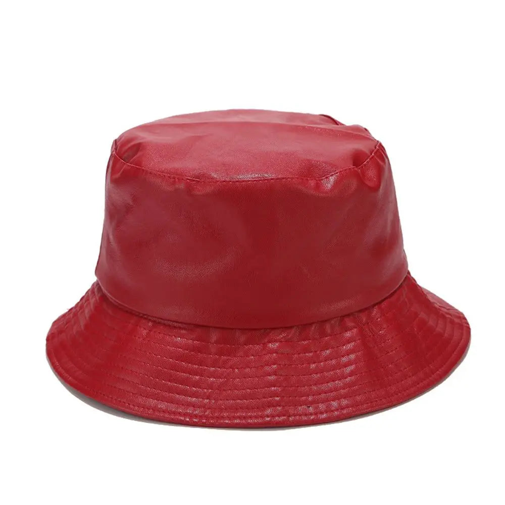 PU Leather Waterproof Bucket Hat Unisex