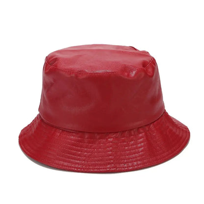 PU Leather Waterproof Bucket Hat Unisex