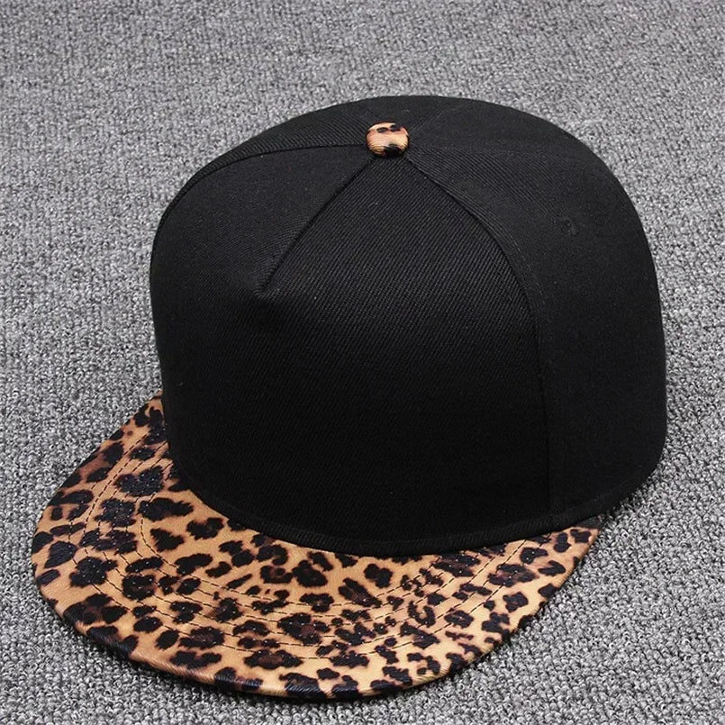 Leopard Print Snapback Cap
