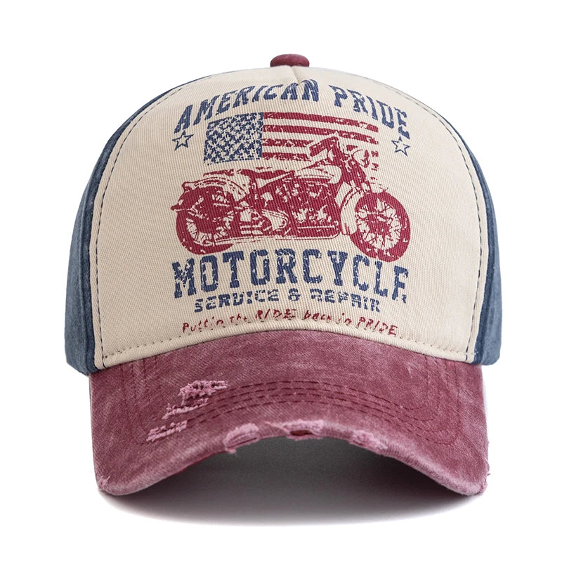 Motorcycle Print Hip Hop Snapback Cap