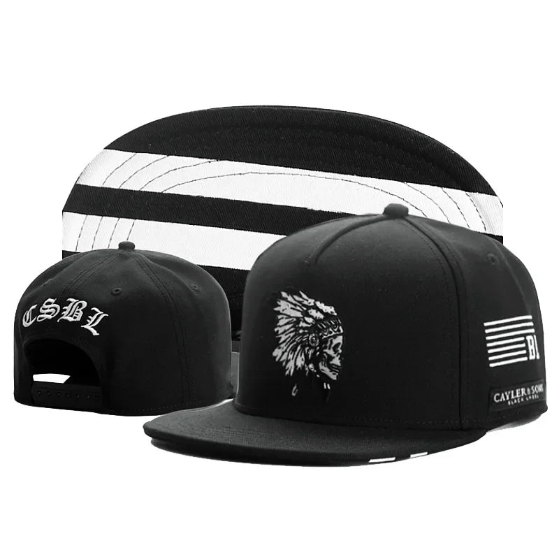 Native American Tribal Embroidery Streetwear Snapback Cap