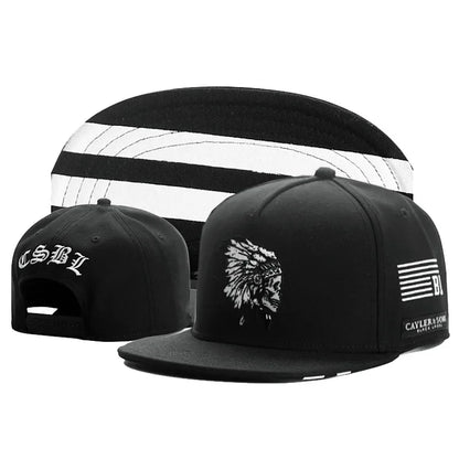 Native American Tribal Embroidery Streetwear Snapback Cap